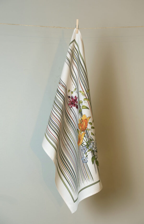 Le torchon en coton « Mikado de fleurs »