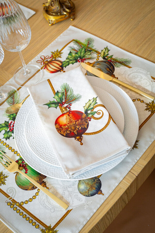 Serviette de table Au cœur de Noël - Blanc