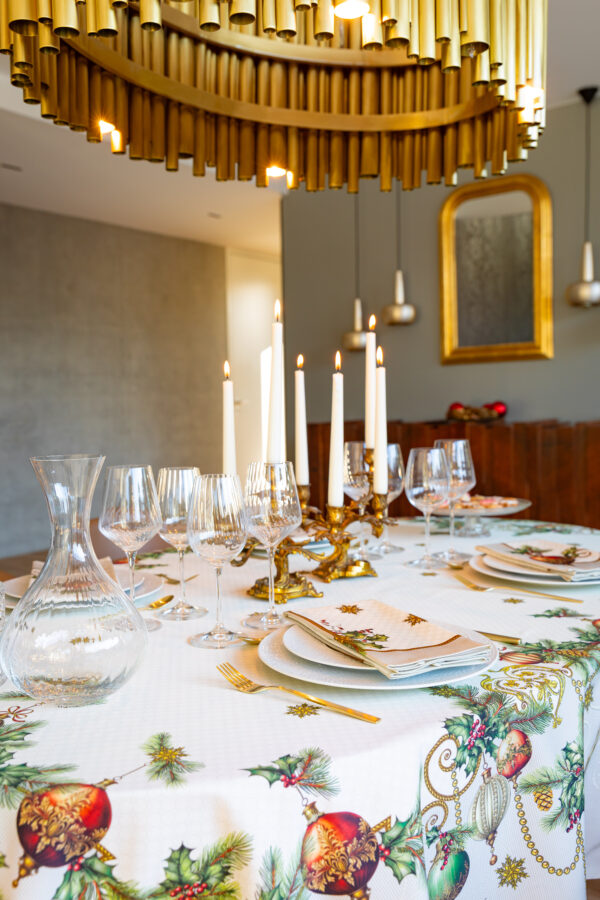 Nappe Au cœur de Noël - Blanc, 170x320