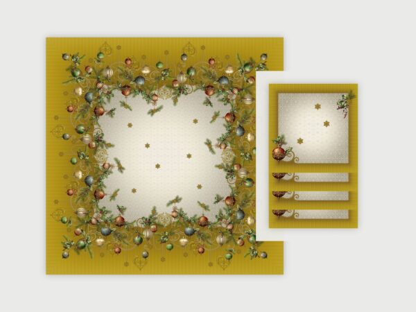 Yellow table set for 4 guests – Au cœur de Noël