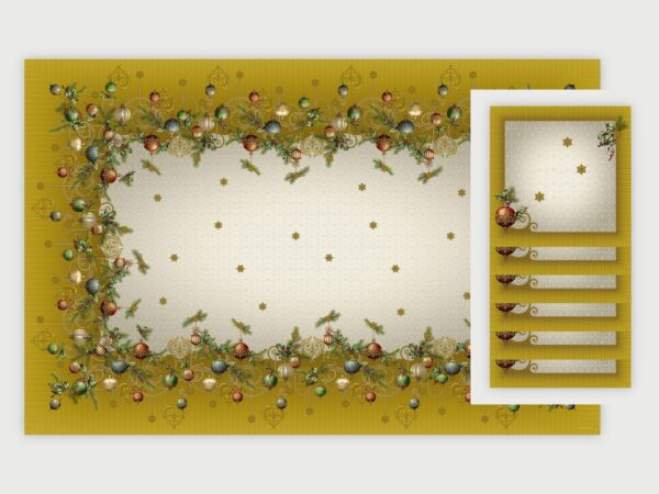 Kit table 6 convives « Au cœur de Noël » jaune